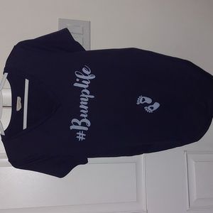 Large Maternity buttery soft blue T-shirt French Pastery